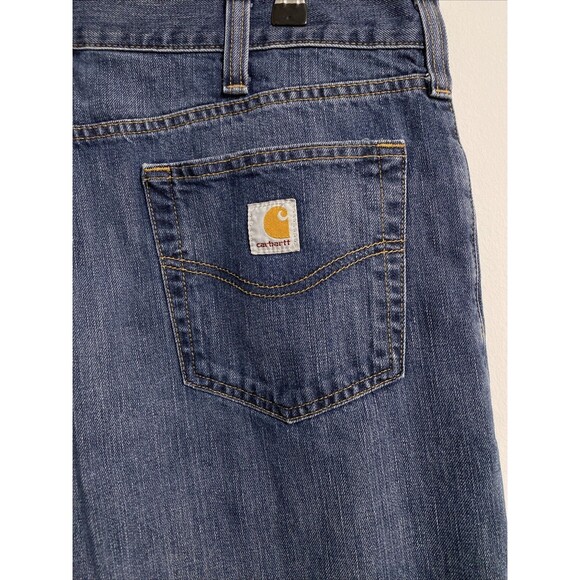 Carhartt Jeans Men's 38x32 Blue Relaxed Fit Straight Leg Mid Rise Zip Fly B18 - Picture 11 of 13